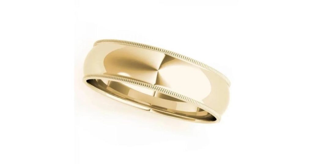 Low Profile Milgrain Unique Mens Wedding Bands