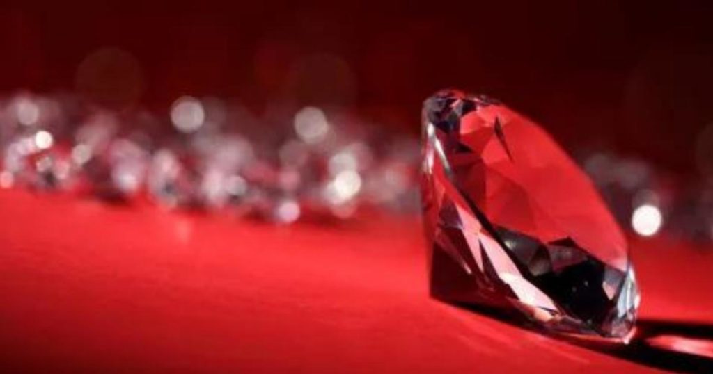 Large red diamond. 