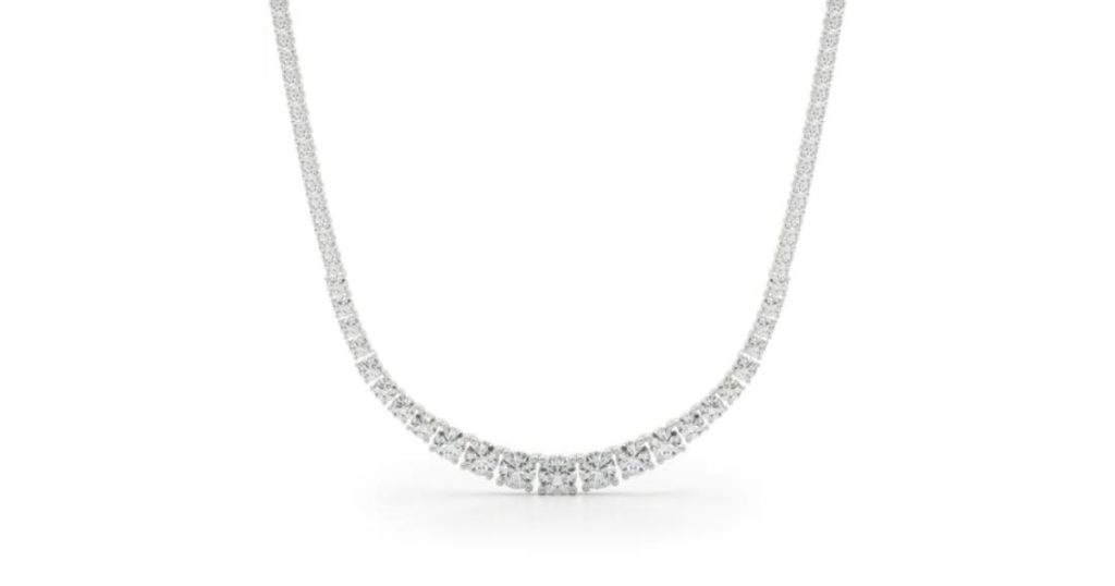 Graduated tennis necklace. Can you wear a diamond tennis necklace everyday.