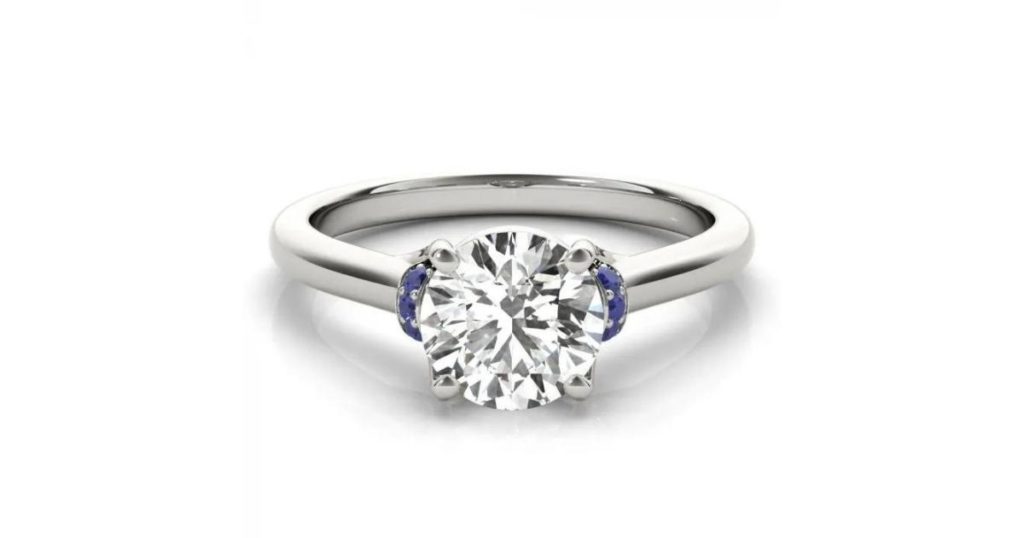 Chevron Sapphire Halo Ring. How to buy an engagement ring.