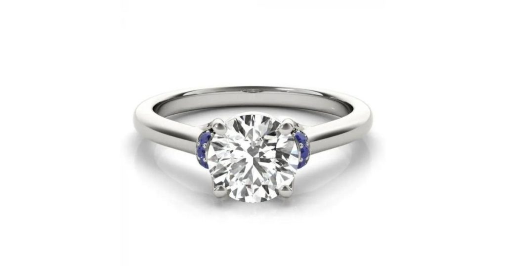 Chevron Sapphire Halo Ring. How to buy an engagement ring. 