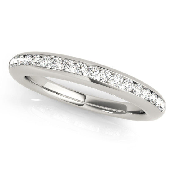 Waverly matching wedding band with pavé-set diamonds on a slim white gold band designed to pair with the Waverly ring.