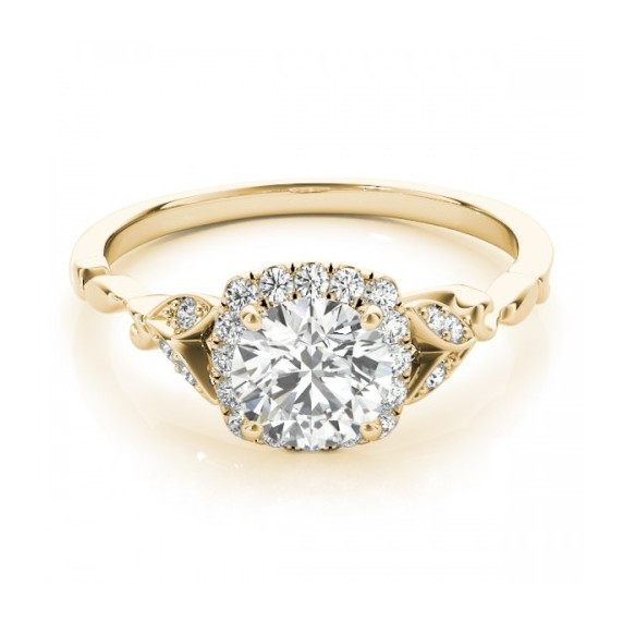 Floral Petal Halo Ring with a nature-inspired design and brilliant lab-created diamond, reflecting Sagittarius' love for beauty and adventure.