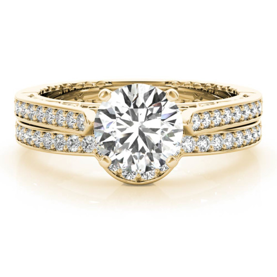 Golden Gate Bridal Set featuring a bold center diamond with a structured band inspired by architectural lines.