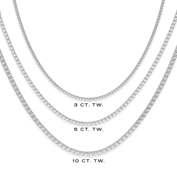 3 ct. tw. Minimalist Tennis Necklace with Extender - Clean Origin