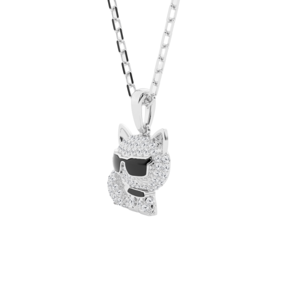 Karl Lagerfeld-Pavé Choupette Cat Drop Necklace - Clean Origin