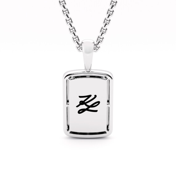 Karl Lagerfeld-Black & White Rectangle Necklace - Clean Origin