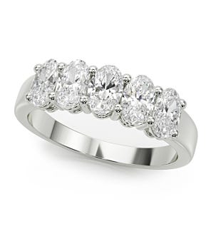 1 1/4 CT. TW. 5 Stone Oval Band
