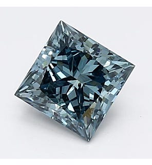 Fancy Intense Blue 1.05ct SI2 Princess Lab Created Diamond