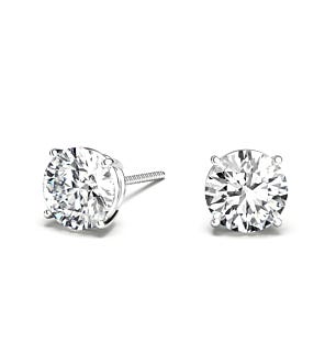Certified Round Brilliant Four Prong Diamond Stud Earrings in 14K Gold (1/2 ct. tw.)