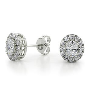 Oval Halo Diamond Stud Earrings (5/8 ct. tw.)