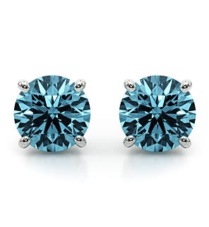Round Brilliant Blue Diamond Stud Earrings (1 1/2 ct. tw.)