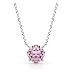 Cushion Pink Diamond Solitaire Necklace