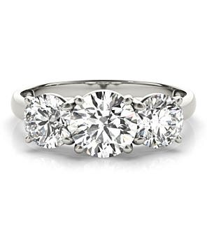 2CT Total Weight Classic 3 Stone Ring