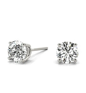 1 ct. tw. Certified Round 4-Prong Studs in 14K Gold