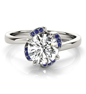 Bellflower Sapphire Halo Ring