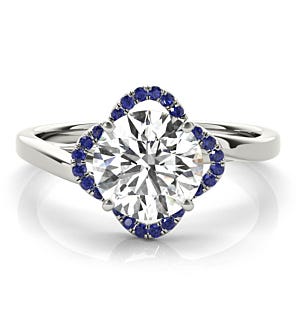 Entwined Sapphire Halo Ring