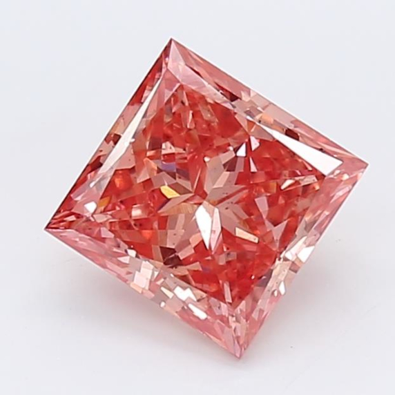 Fancy Vivid Pink 1.66ct VS2 Princess Lab Created Diamond