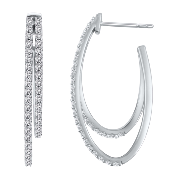 Delicate Double Hoop Earrings (1 ct. tw.)