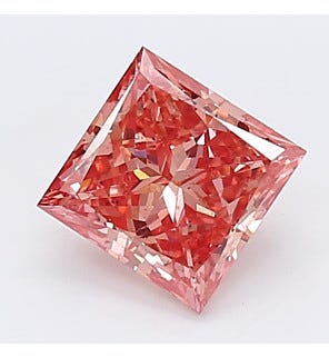 Fancy Vivid Pink 1.66ct VS2 Princess Lab Created Diamond