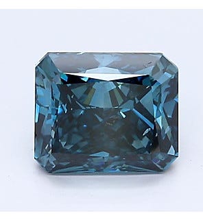 Fancy Deep Blue 1.42ct SI1 Radiant Lab Created Diamond