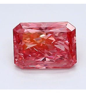 Fancy Vivid Pink 1.05ct SI2 Radiant Lab Created Diamond