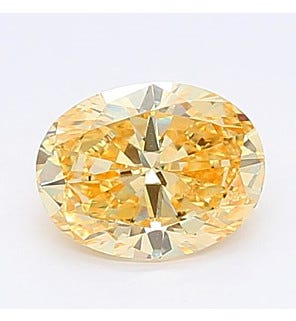 Fancy Intense Yellow 1.02ct SI1 Oval Lab Created Diamond