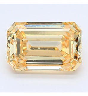 Fancy Intense Yellow 2.02ct SI1 Emerald Lab Created Diamond