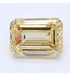 Fancy Yellow 1.27ct VS2 Emerald Lab Created Diamond