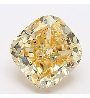 Fancy Intense Yellow 1.53ct SI1 Cushion Lab Created Diamond