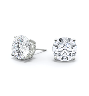 2 - 5  ct. Round 4-Prong Screw Back Studs