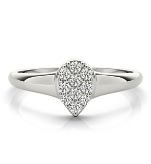Tinsley Pavé Pear Signet Ring
