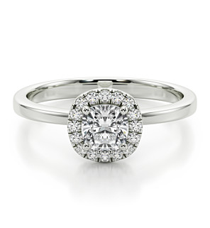 Caron Cushion Cut Halo Promise Ring