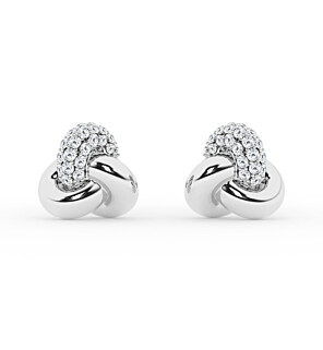 Pave Love Knot Stud Earrings 