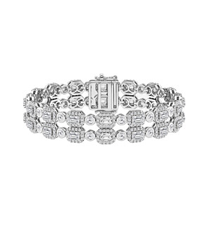 9 1/2 ct. tw. Emerald Double Row Fashion Bracelet