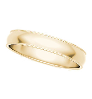Milgrain Comfort Fit Domed Wedding Band 2 mm - 8 mm
