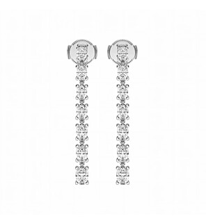 Oval Linear Dangle Earrings