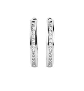 Princess Channel Set Hoop Earrings