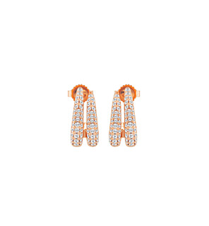 Round Double Huggie Hoop Earrings
