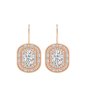 Vintage Oval Halo Earrings