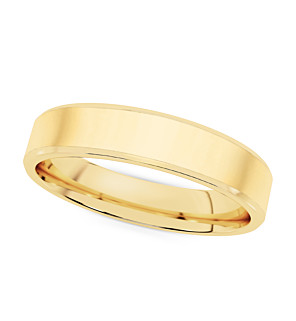Flat Beveled Comfort Fit Wedding Band 2 mm - 8 mm