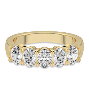 3 ct. tw. Oval 5 Stone Comfort Ring