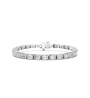 10 ct. tw. East West Emerald 7 inch Tennis Bracelet in 14kt White Gold