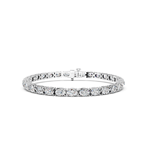 10 ct. tw. East West Oval 7 inch Tennis Bracelet in 14kt White Gold