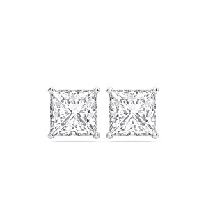 LG-KJE13884PRN3GW4 3 ct. tw. Princess 4-Prong Studs in 14k White Gold