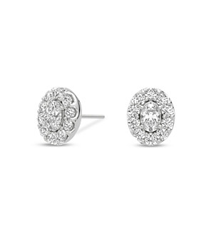 2 ct. tw. Stellar Oval Halo Studs