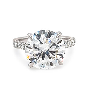 7 1/2 ct.tw. Round Side Stone Engagement Ring in 14K White Gold