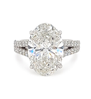 7 1/2 ct.tw. Oval Split Shank Engagement Ring in 14K White Gold