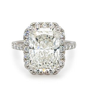 6 ct. tw. Radiant Halo Engagement Ring 14K White Gold