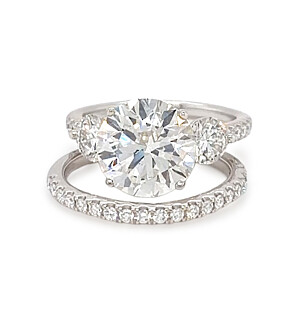5 1/3 ct. tw Round Side Stone Bridal Set 14K White Gold